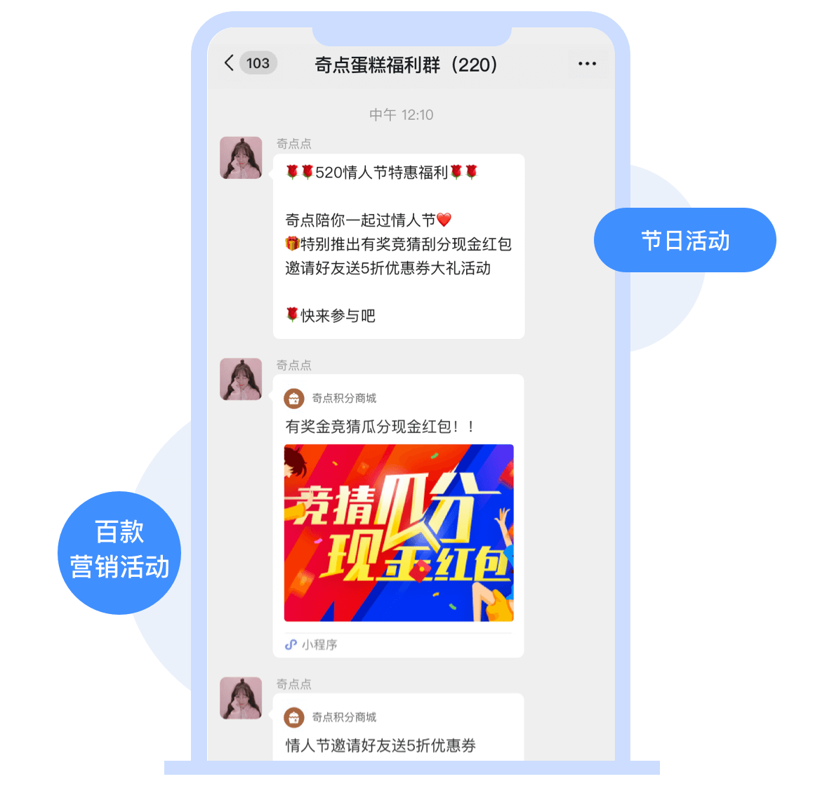 节假日活动，提升群内顾客参与度