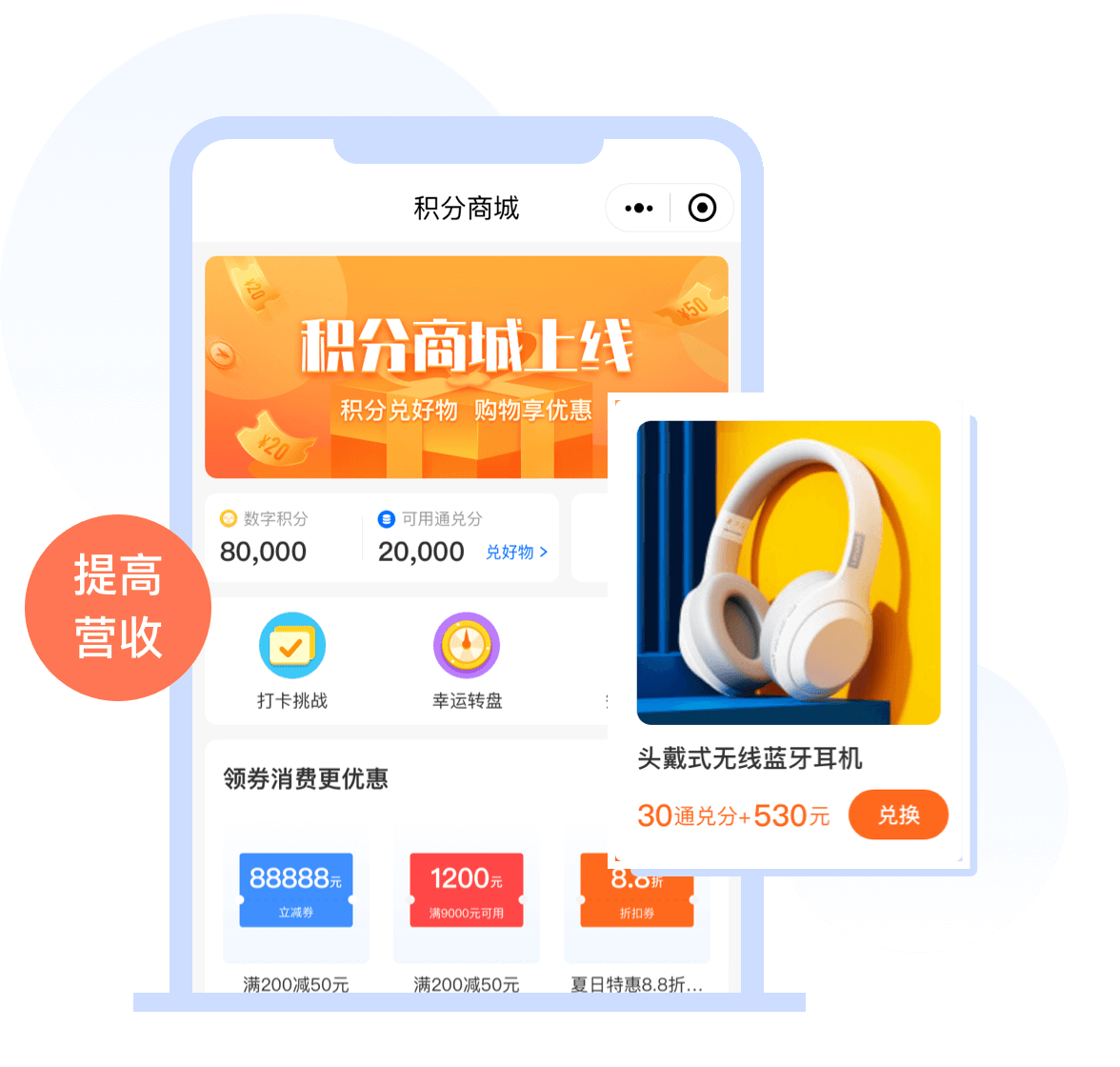 积分+现金购买，提高企业营收